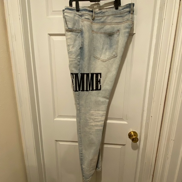 🙋‍♀️💁‍♀️Home Femme Blue Skinny Jeans with Distressed Detailing - Picture 10 of 10